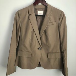 Loft | Taupe Fitted Suit Jacket | sz 4 Petite